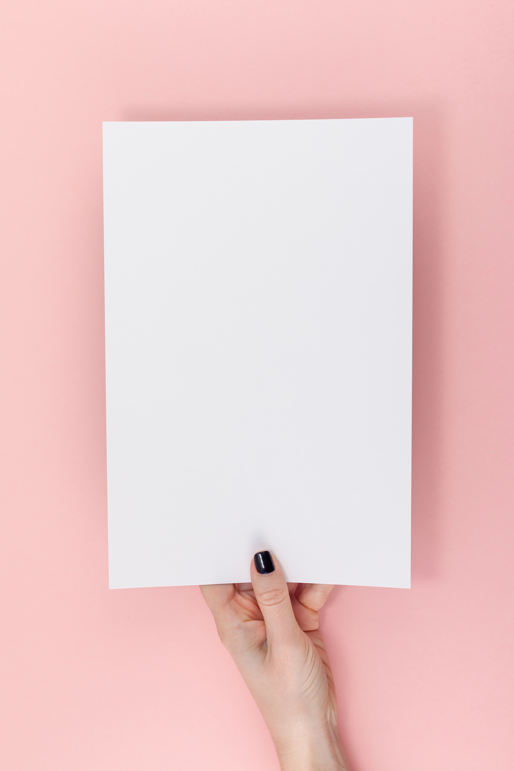 Woman Hands with Blank A4 Paper Sheet Mockup